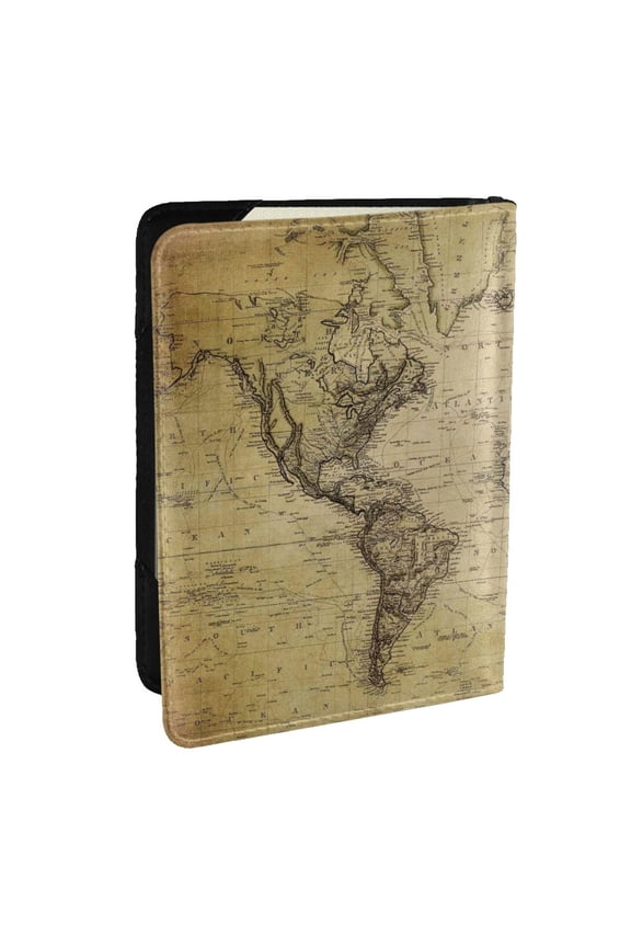 Vintage World Map Pattern Passport Holder Wallet Leather Mulit-purpose Travel Wallet Credit Cards Case ,Passport Cover for Women Men-6.5 in