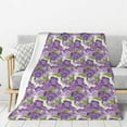 thumbnail image 1 of Rateoe Violets Flowers Pattern Flannel Throw Blanket, Ultra-soft Blanket for Bed, Couch, Car, Hypoallergenic Anti-pilling blanket-60"x50"(Vertical), 1 of 6