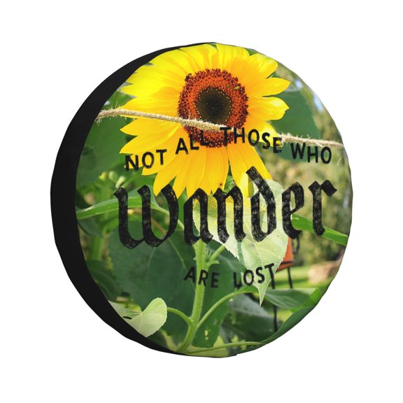 Rateoe Not All Who Wander Are Lost Pattern Tire Cover Wheel Protectors Weatherproof Wheel Covers Universal Fit for Trailer Rv SUV Truck Camper Travel Trailers Accessories-16 inch