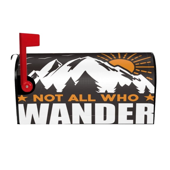 Rateoe Not All Who Wander Are Lost4 Printed Mailbox Covers - Easy to Install Fall, Winter, Spring, Summer Mailbox Cover - Weather and UV-Resistant Mailbox Decor - Mailbox Magnetic Covers-25.5x21 in