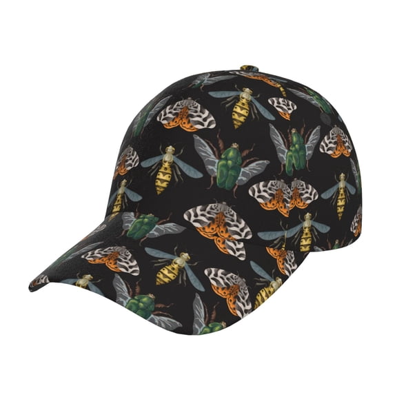 Rateoe Wasp Cockchafer Butterfly Pattern Men’s Baseball Cap – Adjustable Curved Brim Hat, Soft Cotton Sports Cap for Outdoor, Casual, and Everyday Wear, Comfortable & Breathable
