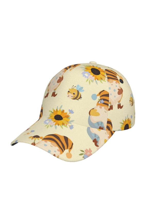 Watercolor Bee Honey Honeycomb Bee Pattern Baseball Cap Outdoor Cap Mountain Dad Hat - Unstructured Soft Cotton Cap-Adjustable UV Protection Cap