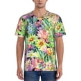 thumbnail image 1 of Rateoe Watercolor Blooming Cactus Pattern Men’s Baseball Short Sleeve Polo Shirt, Midweight Men's Shirt Golf Shirt Polo Shirts Quick Dry Short-Small, 1 of 7