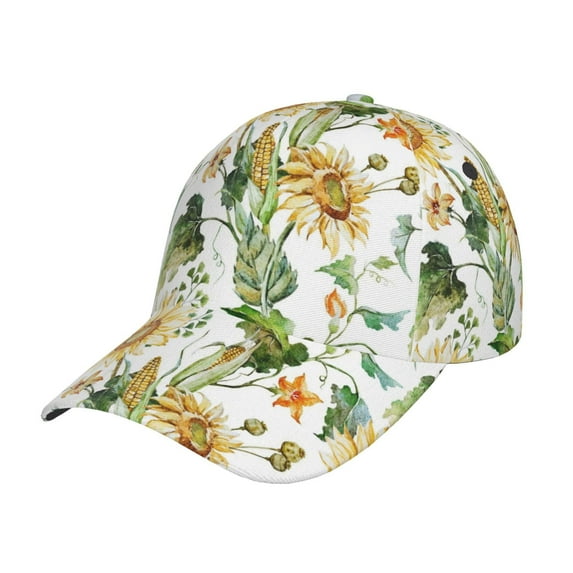 Rateoe Watercolor Bright Sunflowers Pattern Baseball Cap Outdoor Cap Mountain Dad Hat - Unstructured Soft Cotton Cap-Adjustable UV Protection Cap