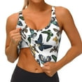 thumbnail image 1 of Rateoe Watercolor Butterflies Print Womens' Sports Bras Scoop Neck Sports Vest- Padded U Back Seamless High Impact Support, 1 of 7