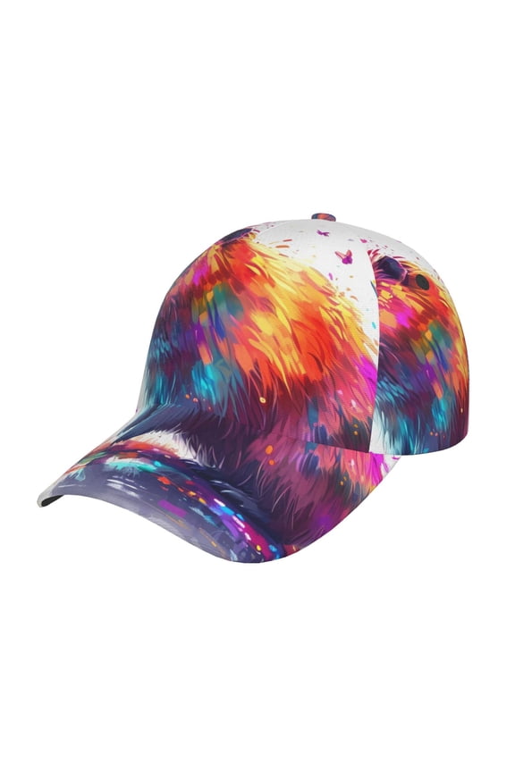 Watercolor Butterfly Guinea Pig Pattern Mens Baseball Cap Adjustable Curved Brim Hat, Soft Cotton Sports Cap for Outdoor, Casual, and Everyday Wear, Comfortable & Breathable