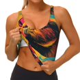 thumbnail image 1 of Rateoe Watercolor Glasses Guinea Pig Print Womens' Sports Bras Scoop Neck Sports Vest- Padded U Back Seamless High Impact Support, 1 of 7