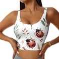 thumbnail image 1 of Rateoe Watercolor Ladybug Print Womens' Sports Bras Scoop Neck Sports Vest- Padded U Back Seamless High Impact Support-, 1 of 8