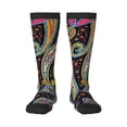 thumbnail image 1 of Rateoe Watercolor Romantic Paisley Pattern Women’s Knee High Crew Socks,Trouser Socks Comfortable, Breathable, Moisture-Wicking and Soft, 1 of 6