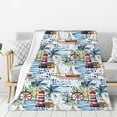 thumbnail image 1 of Rateoe Watercolor Sailboat Pattern Flannel Throw Blanket, Ultra-soft Blanket for Bed, Couch, Car, Hypoallergenic Anti-pilling blanket-40"x30"(Vertical), 1 of 6