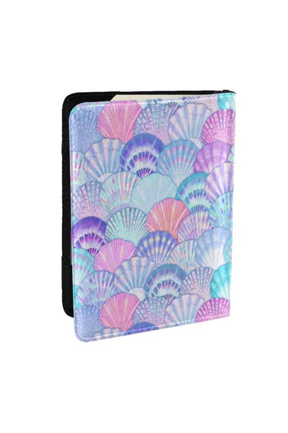 Watercolor Sea Shells 1 Pattern Passport Holder Wallet Leather Mulit-purpose Travel Wallet Credit Cards Case ,Passport Cover for Women Men-6.5 in
