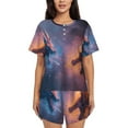 thumbnail image 1 of Rateoe Watercolor Sky Dragon for 2 Piece Short Sleeves Pajama Sets Casual Lounge Sleepwear Ladies Pjs Sets with Pocket-Large, 1 of 6