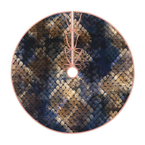 Rateoe Watercolor Snake Skin Pattern Christmas Tree Skirt with Ties , Christmas Tree Decorations, Farmhouse Christmas Decor Xmas Holiday Decorations-30"