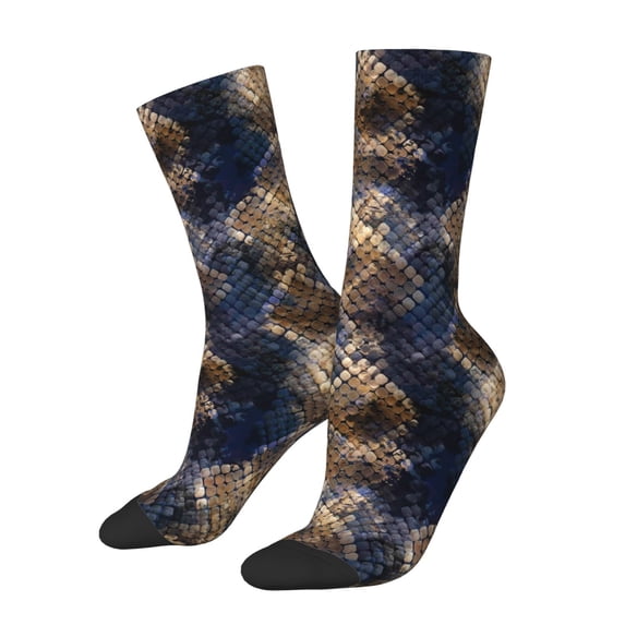 Rateoe Watercolor Snake Skin for Women Casual Calf Socks - Cute Crew Socks - Thin Soft Above Ankle Socks Size 5-11