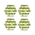 thumbnail image 1 of Rateoe Watercolor St Patrick Day Drawing Drink Coasters Set of 4 Leather Coasters Spill Protection for Table Desk,Durable and Non Slip Leather Coaster ,4 Inches Drink Mats-Hexagon, 1 of 6