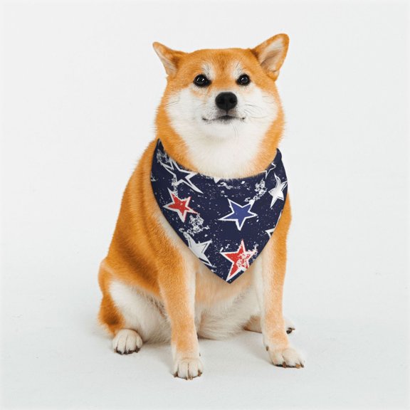 Rateoe Watercolor Stars Print Pet Scarf for Dogs and Cats – Stylish Reflective Design, Breathable & Durable Pet Bandana with Quick-Release Buckle-Medium
