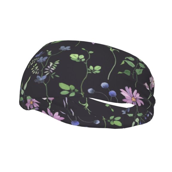 Rateoe Watercolor Wildflower 1 Pattern Sports Headbands ,Moisture Wicking Workout Headband, Sweatband Headbands for Running,Cycling,Yoga,Hairband for Women and Men