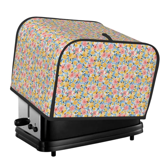 Rateoe Watercolor Wildflowers Pattern Toaster Covers 4 Slice Wide Slot,Bread Machine Cover,Bread Dust Cover & Fingerprint Protection,Appliance Covers