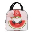 thumbnail image 1 of Rateoe Watermelon Gnome Pattern Insulated Lunch Bag with Thick Aluminum Foil Lunch Tote Bag with Front Pocket for Men and Women, Ideal for Work, School, Picnics, and Travel, 1 of 5