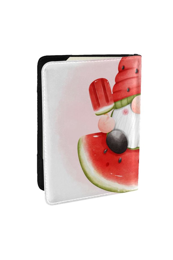 Watermelon Gnome Pattern Passport Holder Wallet Leather Mulit-purpose Travel Wallet Credit Cards Case ,Passport Cover for Women Men-6.5 in