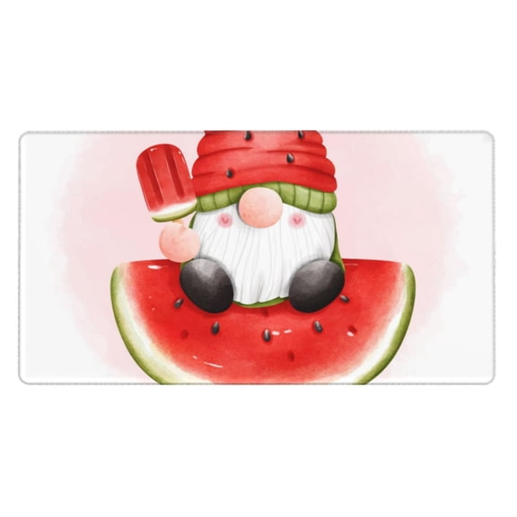 Rateoe Watermelon Gnome Print Mouse Pad - Extended Large Gaming Mousepad,Non-Slip Stitched Edge,16x29.5 Inch