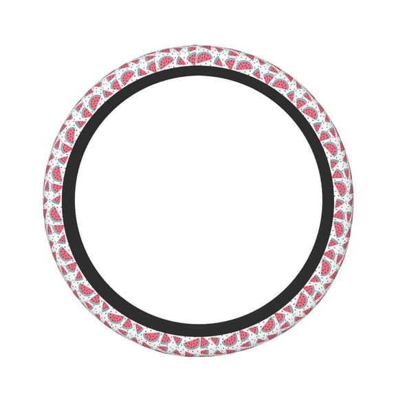 Rateoe Watermelon Pattern Elastic Stretch Steering Wheel Cover, Universal 15 inch, Microfiber Breathable , Anti-Slip, Odorless, Easy Carry