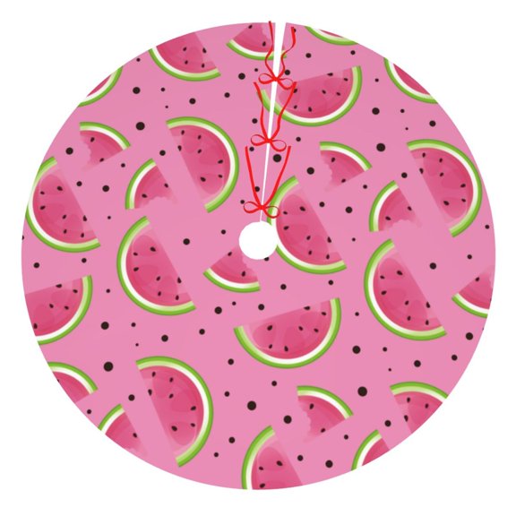 Rateoe Watermelon Print Christmas Tree Skirt 30" for Xmas Holiday New Year Party Circle Tree Mat Ornaments Decoration