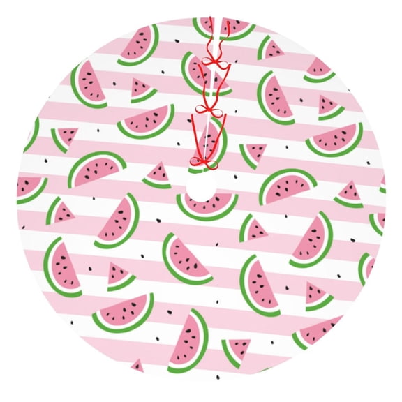 Rateoe Watermelon Print Christmas Tree Skirt 30" for Xmas Holiday New Year Party Circle Tree Mat Ornaments Decoration