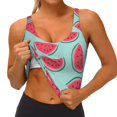 thumbnail image 1 of Rateoe Watermelon Print Womens' Sports Bras Scoop Neck Sports Vest- Padded U Back Seamless High Impact Support, 1 of 7