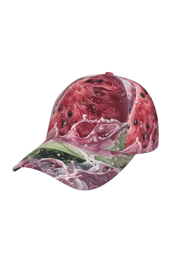 Watermelon Splash Realism Art Pattern Mens Baseball Cap Adjustable Curved Brim Hat, Soft Cotton Sports Cap for Outdoor, Casual, and Everyday Wear, Comfortable & Breathable