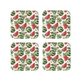 thumbnail image 1 of Rateoe Watermelons Drawing Drink Coasters Set of 4 Leather Coasters Spill Protection for Table Desk,Durable and Non Slip Leather Coaster ,4 Inches Drink Mats-Square, 1 of 6
