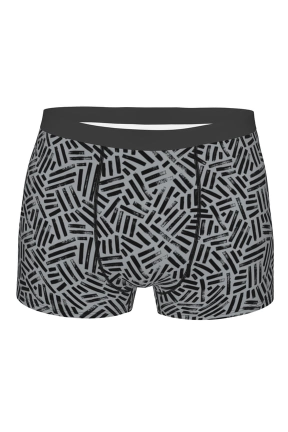 Weave Geometric Mens Boxer Briefs Poly Spandex Performance Boxer Briefs Underwear Hem Boxer Briefs - Large