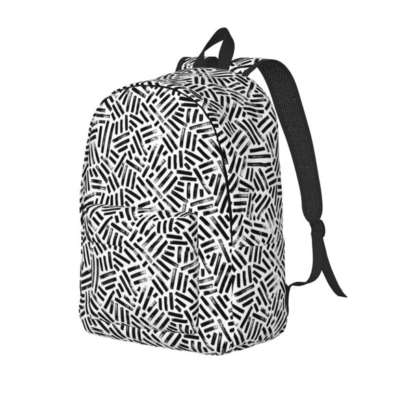 Rateoe Weave Geometric Pattern Durable Canvas Backpack for Men & Women – Stylish & Lightweight – Adjustable Straps, Multiple Pockets – Fits 15-17 Inch LaptopsSmall