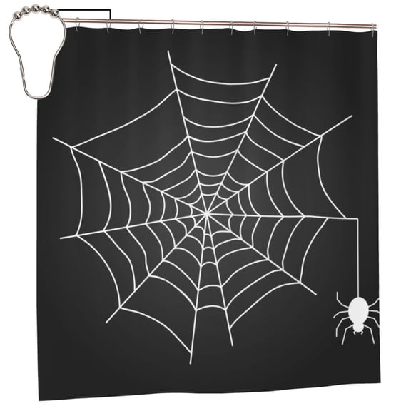 Rateoe A Web With A Spider Shower Curtain - Fancy Bathroom Shower Curtain Sets - Waterproof Shower Curtain with Hooks with 12 Plastic Hooks 72x72 Inches