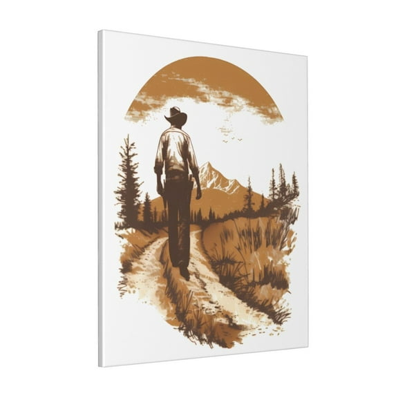 Rateoe Western Cowboy Countryside Pattern Decorative Picture – Unique Modern Wall Art, Ready-to-Hang Canvas Print for Home (Vertical)