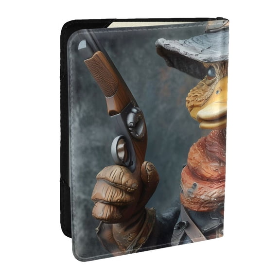 Rateoe Western Cowboy Duck Pattern Passport Holder Wallet Leather Mulit-purpose Travel Wallet Credit Cards Case ,Passport Cover for Women Men-6.5 in