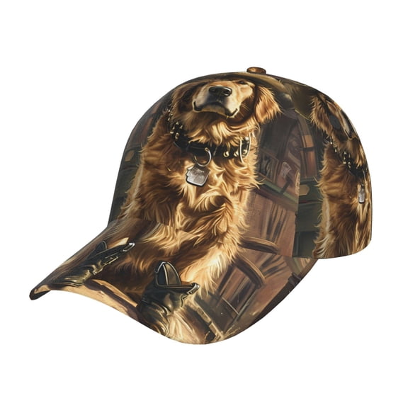 Rateoe Western Cowboy Golden Retriever Pattern Baseball Cap Outdoor Cap Mountain Dad Hat - Unstructured Soft Cotton Cap-Adjustable UV Protection Cap