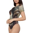 thumbnail image 1 of Rateoe Western Cowboy Snake Ram Skull Printed Women Rash Guard Short Sleeve,Tummy control Swimsuit Surfing Swimsuit Bathing Suit Short-sleeved Onesie UPF 50+, 1 of 6