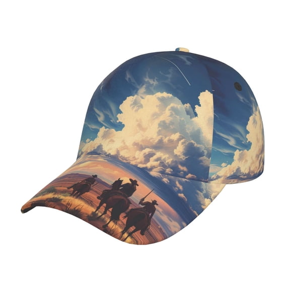 Rateoe Western Desert Cloud Cowboy Pattern Baseball Cap Outdoor Cap Mountain Dad Hat - Unstructured Soft Cotton Cap-Adjustable UV Protection Cap