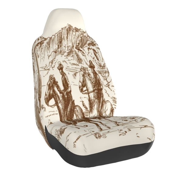 Rateoe Western Desert Cowboys1 Print Car Seat Cover,Elastic Car Seat Protector,Washable Durable Automotive Seat Cover Car Interior Accessories