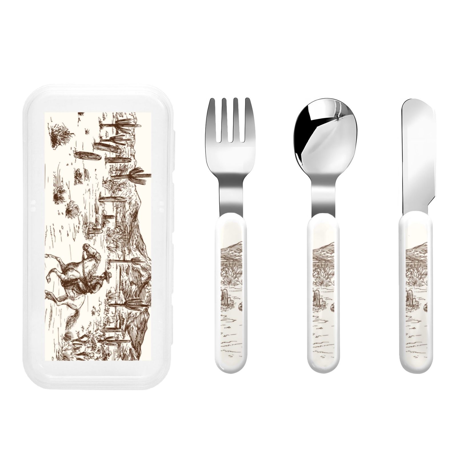Rateoe Western Desert Cowboys3 for Stainless Steel Kids Silverware Set ...