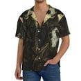 thumbnail image 1 of Rateoe Western Desert Skull Cowboy Pattern Men's Short Sleeve Classic Shirt, Casual Short-Sleeved Shirt, Lightweight Summer Shirt, Cuban Collar Shirt,Button-Front Shirt-Small, 1 of 5