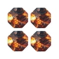 thumbnail image 1 of Rateoe Western Fire Cowboy Drawing Drink Coasters Set of 4 Leather Coasters Spill Protection for Table Desk,Durable and Non Slip Leather Coaster ,4 Inches Drink Mats-Octagon, 1 of 6