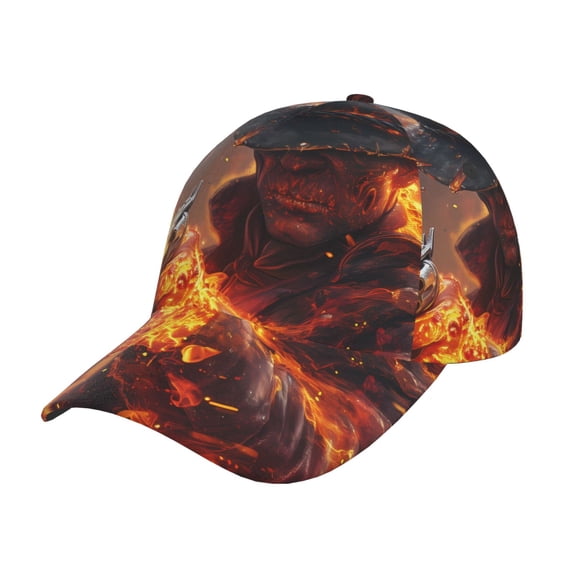 Rateoe Western Fire Cowboy Pattern Baseball Cap Outdoor Cap Mountain Dad Hat - Unstructured Soft Cotton Cap-Adjustable UV Protection Cap