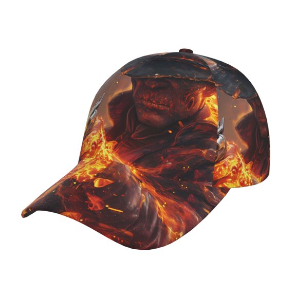 Rateoe Western Fire Cowboy Pattern Baseball Cap Outdoor Cap Mountain Dad Hat - Unstructured Soft Cotton Cap-Adjustable UV Protection Cap