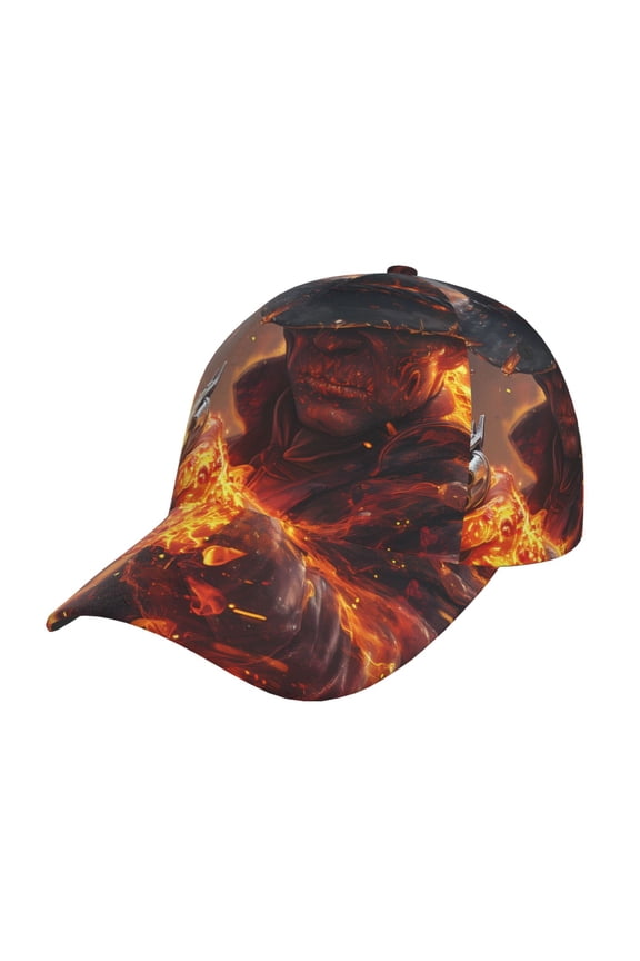 Western Fire Cowboy Pattern Baseball Cap Outdoor Cap Mountain Dad Hat - Unstructured Soft Cotton Cap-Adjustable UV Protection Cap