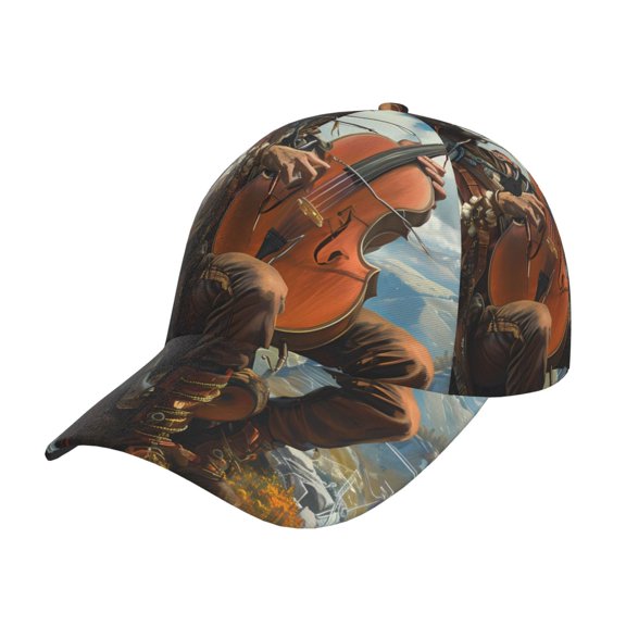 Rateoe Western Guitar Cowboy Pattern Baseball Cap Outdoor Cap Mountain Dad Hat - Unstructured Soft Cotton Cap-Adjustable UV Protection Cap