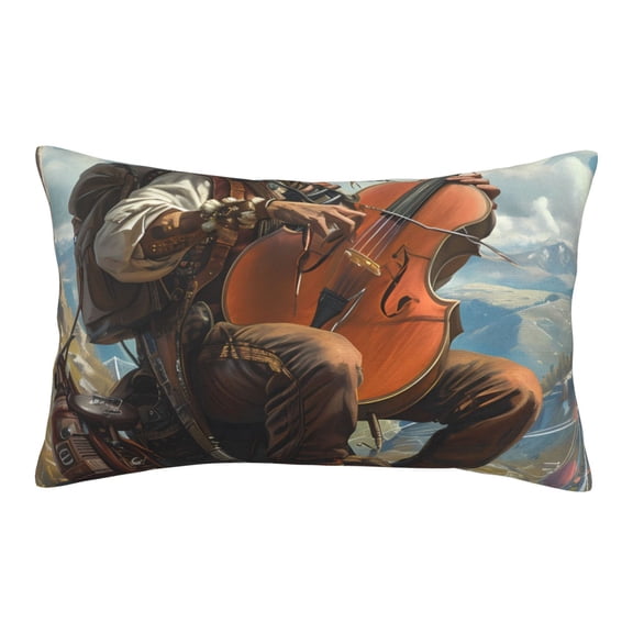 Rateoe Western Guitar Cowboy Pattern Pillow Covers with Invisible Zipper(Pillows are not Included) Standard Pillowcases-16"x24"