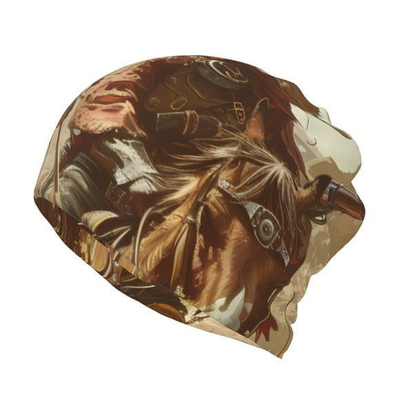 Rateoe Western Rabbit Cowboy Cotton Slouchy Beanie Hat for Men/Women,Lightweight Oversize Large Thin Skull Cap Night Sleeping Cap