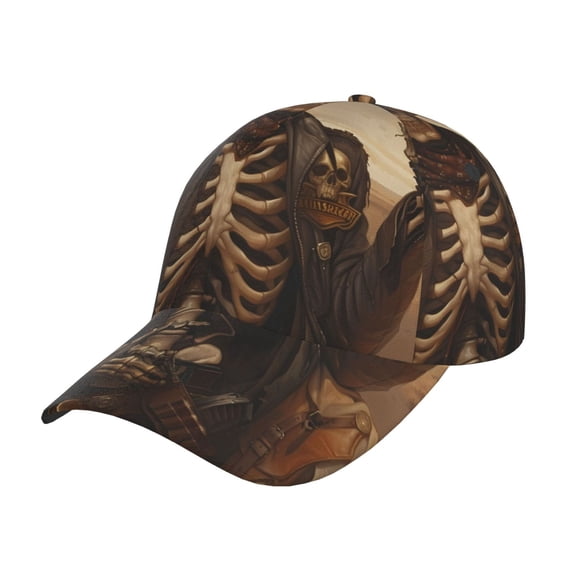 Rateoe Western Skull Cowboy Pattern Men’s Baseball Cap – Adjustable Curved Brim Hat, Soft Cotton Sports Cap for Outdoor, Casual, and Everyday Wear, Comfortable & Breathable